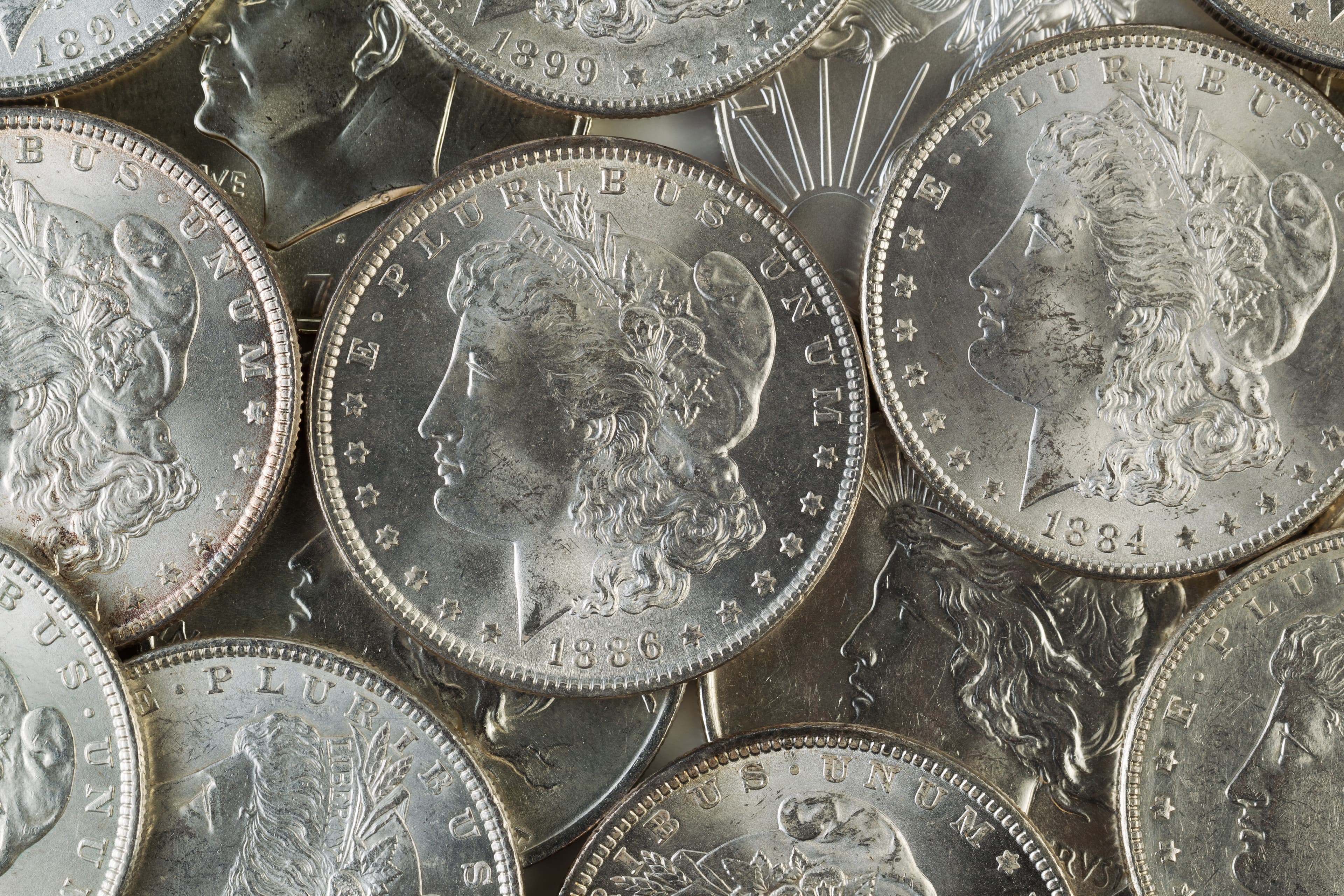 Historic Morgan silver dollars